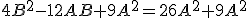 4B^{2}-12AB+9A^{2}=26A^{2}+9A^{2}