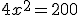 4x^2=200