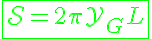 5$\green\fbox{\mathcal{S}=2\pi\mathcal{Y}_GL}