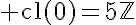 5$\rm cl(0)=5\mathbb{Z}