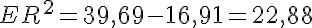 5$ER^2=39,69-16,91=22,88