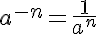 5$a^{-n}=\frac{1}{a^n}