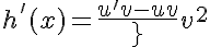 5$h^'(x)=\frac{u^'v-uv^'}{v^2}