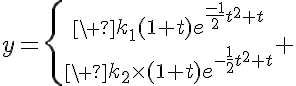 5$y=\{{\ k{_1}(1+t)e^{\frac{-1}{2}t^2+t}\atop\ k_{2}\times(1+t)e^{-\frac{1}{2}t^2+t}}\. 
