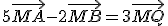 5\vec{MA}-2\vec{MB}=3\vec{MQ}