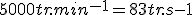 5000 tr.min^{-1} = 83 tr.s{-1}