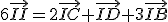 6\vec{II}=2\vec{IC}+\vec{ID}+3\vec{IB}