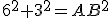 6^2+3^2=AB^2