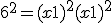 6^2 = (x+1)^2+(x+1)^2