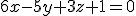 6x-5y+3z+1=0