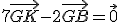 7\vec{GK}-2\vec{GB}=\vec{0}