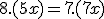 8.(5+x) = 7.(7+x)