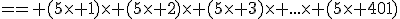 == (5\times 1)\times (5\times 2)\times (5\times 3)\times ...\times (5\times 401)