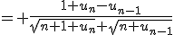= \frac{1+u_n-u_{n-1}}{\sqrt{n+1+u_n}+\sqrt{n+u_{n-1}}}