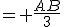= \frac{AB}{3}