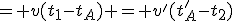 = v(t_1-t_A) = v'(t'_A-t_2)