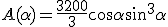 A(\alpha)=\frac{3200}{3}\cos\alpha\sin^3\alpha