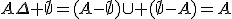 A\Delta \empty=(A-\empty)\cup (\empty-A)=A