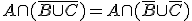 A\cap (\bar{B\cup C}) = A\cap (\bar{B}\cup\bar{C})