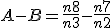 A - B = \frac{n+8}{n+3} - \frac{n+7}{n+2}