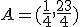 A=(\frac{1}{4},\frac{23}{4})