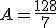 A=\frac{128}{7}
