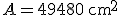 A=49480\,\text{cm}^2