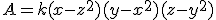 A=k(x-z^2)(y-x^2)(z-y^2)