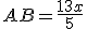 {{MA} \over {MP}} = {{MB} \over {MN}} = {{AB}\over {PN}}\cr {x \over 5} = {{MB} \over {12}}= {{AB} \over {13}}\cr 
 \\ D'ou:MB = {{12x} \over 5};AB = {{13x} \over 5}\cr 
 \\ 