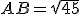 AB=\sqrt{45}