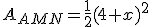 A_{AMN}=\frac{1}{2}(4+x)^{2}