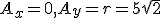A_x=0,A_y=r=5\sqrt{2}