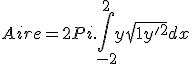 Aire = 2Pi.\int_{-2}^2 y\sqrt{1+y'^2} dx