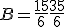 B = \frac{15}{6} + \frac{35}{6}