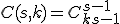 C(s,k) = C_{k+s-1}^{s-1}