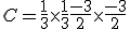 C= \frac{1}{3} \times \frac{1}{3} + \frac{-3}{2} \times \frac{-3}{2}