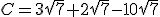 C=3\sqrt{7}+2\sqrt{7}-10\sqrt{7}