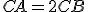 CA=2CB