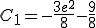 C_{1}=-\frac{3e^{2}}{8}-\frac{9}{8}