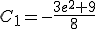 C_{1}=-\frac{3e^{2}+9}{8}