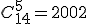 C_{14}^5=2002