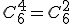 C_6^4 = C_6^2