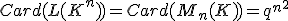 Card(L(K^n))=Card(M_n(K))=q^{n^2}