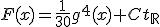 F(x)=\frac{1}{30}g^{4}(x)+Ct_{\mathbb{R}}