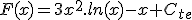 F(x)=3x^{2}.ln(x)-x+C_{te}