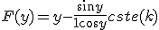 F(y) = y - \frac{sin y}{1 + cos y}+cste(k)