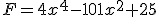 F=4x^{4}-101x^{2}+25