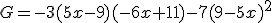 G=-3(5x-9)(-6x+11)-7(9-5x)^2