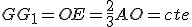 GG_1 = OE = \frac{2}{3}AO = cte