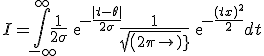 I = \int_{-\infty}^{+\infty} \frac{1}{2\sigma}exp{-\frac{|t-\theta|}{2\sigma}}\frac{1}{sqrt(2\pi)}exp{-\frac{(t+x)^2}{2}} dt
